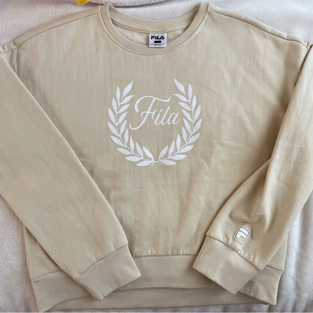 Fila Women's Beige Crew Neck Sweater